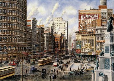 Detroit;-Woodward-Ave;1920