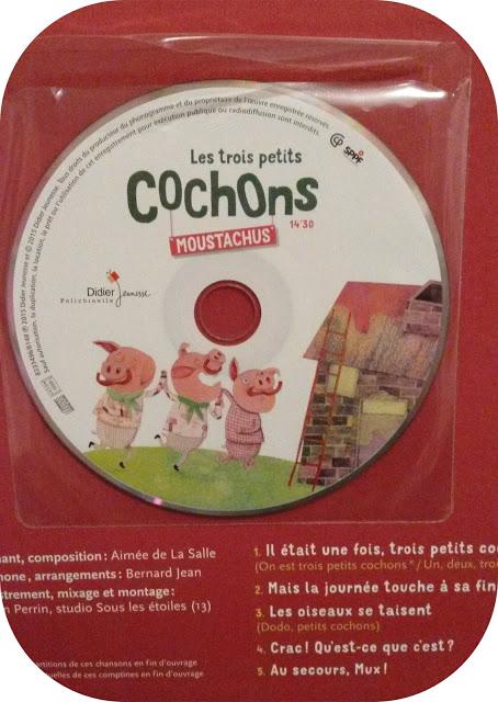 Livre-CD: les trois petits cochons moustachus - Editions DIDIER JEUNESSE