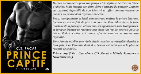 Prince captif #1 : L’esclave – C.S. Pacat ♥♥♥♥♥