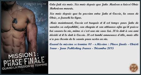 Quand la mission se termine #1 Mission 1 : Phase finale – Christi Snow