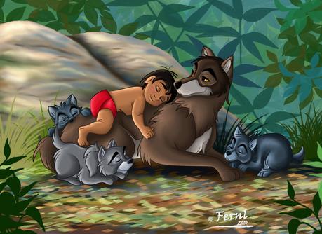 Bébé Mowgli vu par Fernl (cf http://fernl.deviantart.com/)