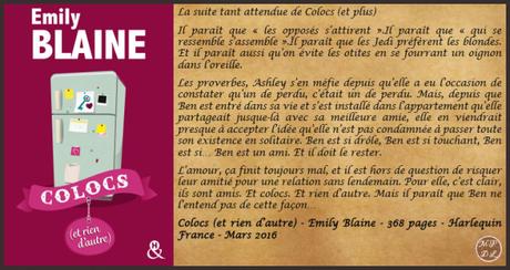Colocs (et rien d’autre) – Emily Blaine ♥♥♥♥♥