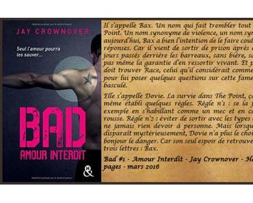 Bad #1 – Amour interdit – Jay Crownover ♥♥♥♥♥♥
