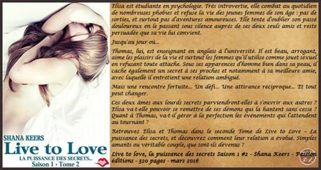 Live to love, la puissance des secrets Saison 1 #2 – Shana Keers