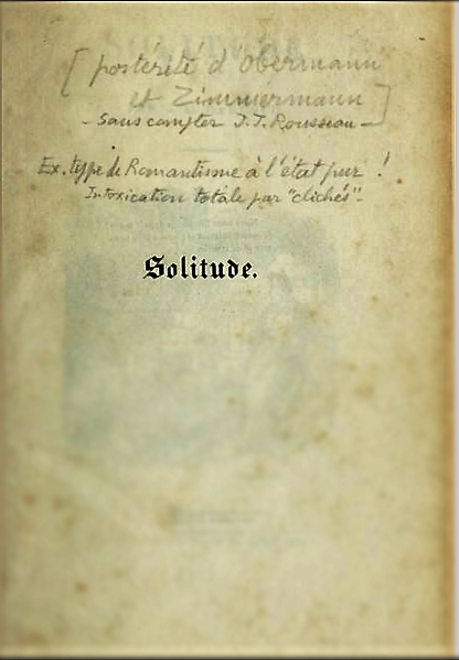 Les Introuvables : Solitude de J. M Dargaud (1833)