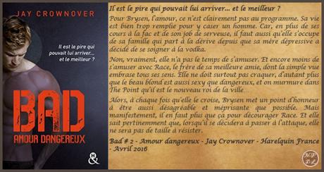 Bad #2 – Amour dangereux – Jay Crownover Bad #2 – Amour dangereux – Jay Crownover