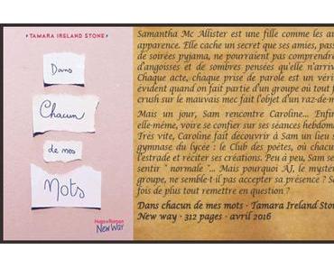 Dans chacun de mes mots – Tamara Ireland Stone ♥♥♥♥♥