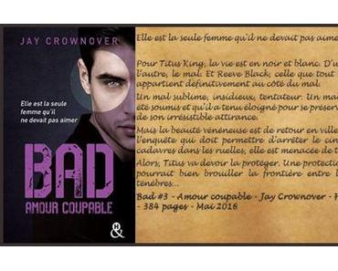 Bad #3 – Amour coupable – Jay Crownover ♥♥♥♥♥