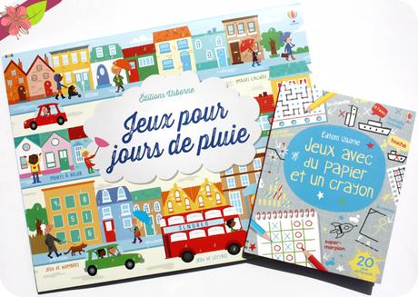 Jeux pour jours de pluie et Jeux avec du papier et un crayon - éditions Usborne