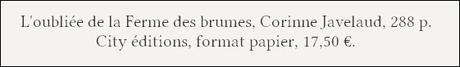 [Chronique] L'oubliée de la Ferme des brumes - Corinne Javelaud