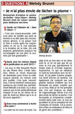 Mehdy Brunet dans Le Courrier de l'Ouest