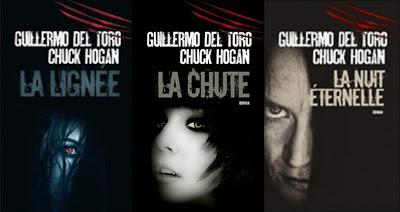 Trilogie THE STRAIN : LA LIGNEE, LA CHUTE et LA NUIT ETERNELLE de Guillermo Del Toro et Chuck Hogan.