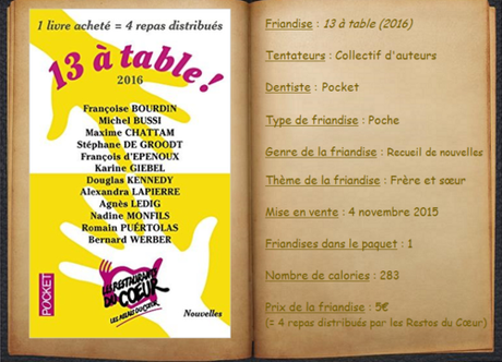 13 à table (2016) - Collectif d'auteurs