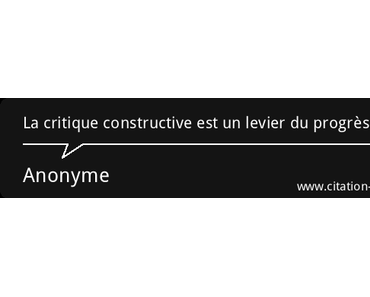 Accepter la critique pour progresser !