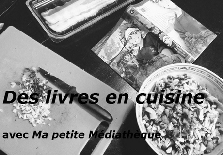 Des livres en cuisine par Bidib, 2016.