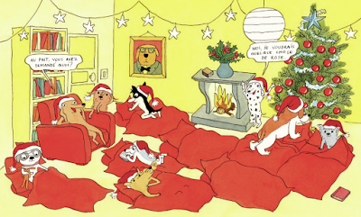 La bonne fête de Noël des toutous et des lapins