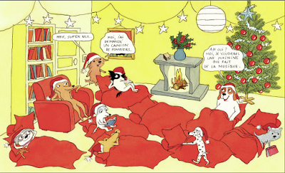 La bonne fête de Noël des toutous et des lapins