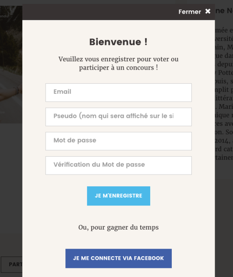 Je participe au concours de nouvelles Librinova :) Vous voulez voter ? Je participe au concours de nouvelles Librinova :) Vous voulez voter ?