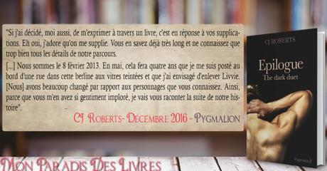 The Dark Duet #3 : Epilogue – C.J. Roberts