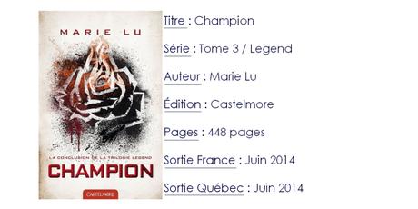 Legend #3 Champion de Marie Lu