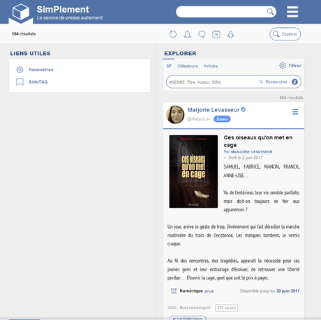 [Autour du livre] SimPlement : Une plateforme dédiée aux services-presse et partenariats