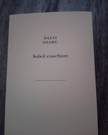 Soleil couchant - de Osamu DAZAÏ
