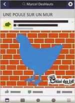Une poule sur un mur