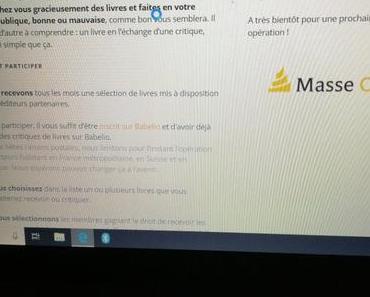 Masse critique Babelio