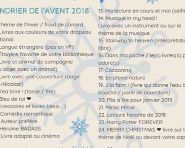 Récap du calendrier de l’avent