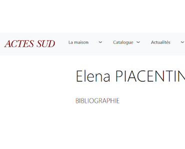 News : Les Silences d'Ogliano - Elena Piacentini (Actes Sud)