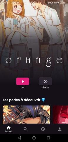Mangas.io - Interface accueil sur smartphone